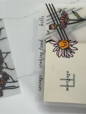 Floral Pink Daisy Savings and Bills Cash Envelopes